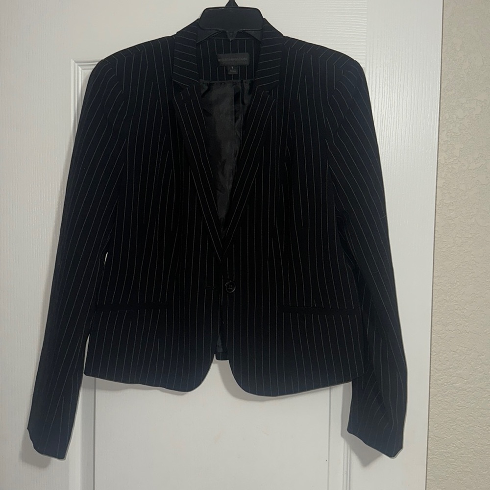 WOMENS LARGE PIN STRIP SUIT JACKET
